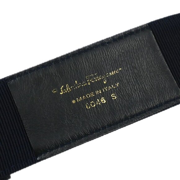 Salvatore Ferragamo Navy Canvas Belt #S 8046 Small Good 153866 main image 4